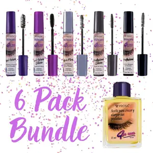 Prosa Viral 4 in 1 Mascara 5 Piece + FREE Eyelashes Oil - Ultimate Bundle - Professional Silicone Brush for Natural Lash Definition & Longer Length - Kit Pestañas Prosa 5 Piezas + Aceite Para Pestanas GRATIS!