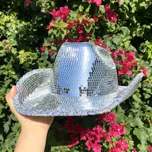 Masque Party Embellished Disco Ball Cowboy Hat Rhinestone Cowgirl Hats