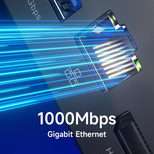 JSAUX Docking Station for ROG Xbox Ally X (2025)/ROG Ally X/ROG Ally/Steam Deck/Legion Go/Legion Go S, 6-in-1 Dock with HDMI 4K@120Hz, Gigabit Ethernet, USB A & USB C 3.2 Gen 1, 100W Charging - HB0609