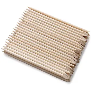 100Pcs Orange Wood Sticks for Nails, HOOMBOOM Double Sided Cuticle Pusher Remover Nail Art Manicure Pedicure Tool for Manicure Pedicure