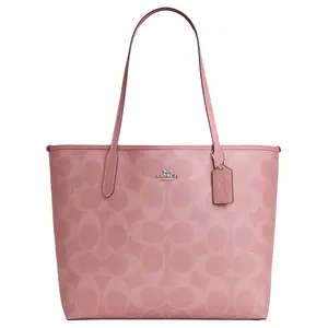 COACH City 33 Double C Monogram Tote Bag in Pink for Women