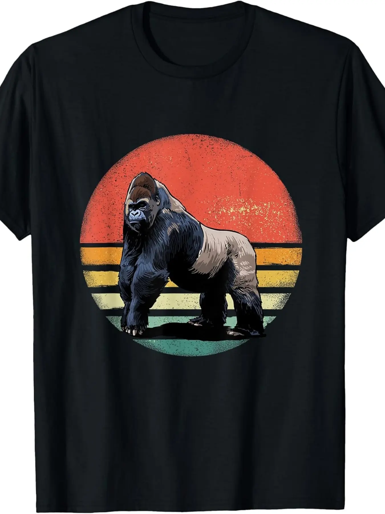 Gorilla Shirt Retro Style Animal Ape Primate _ Sam unisex soft cotton short sleeve t shirt, vintage graphic casual tee for men women teens, perfect birthday holiday gift for camping travel gym daily street casual wear
