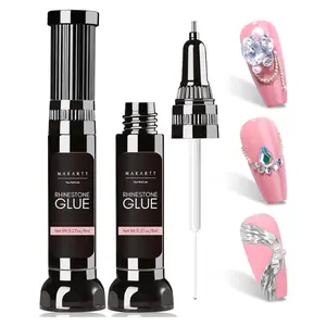 Makartt Nail Rhinestone Glue Gel, Upgrade Gel Nail Glue with Brush Pen Tip Super Strong Adhesive Precise for Nail Charms Crystals Rhinestone Beads Flower 3D...