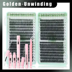 0.07mm Artificial Eyelashes, Mixed Length, Curled Individual Lashes, Makeup Extension, Dense D Curl, Non-Toxic Patch, DIY Lash Cluster