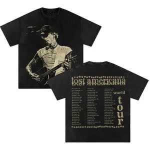 Machine Gun Kelly Lost Americana vintage oversized t shirt rap rock graphic tee heavyweight streetwear street style apparel for fans