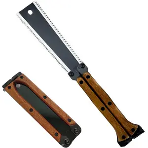 OUDISI Folding Saw - High Quality Steel SK5 Blade, Portable Japanese Pocket Garden Saw with Folded Size, Safety Lock, Wood Handle for Heavy-Duty Woodworking, Flush Cut Trimming