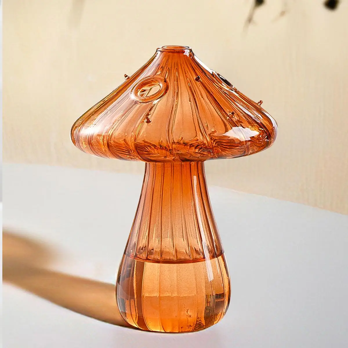Glass Mushroom Design Vase, Creative DIY Decorative Glass Flower Pot, Sweet Furniture, Creative Desktop Ornaments for Indoor Home Office, Home Decorat