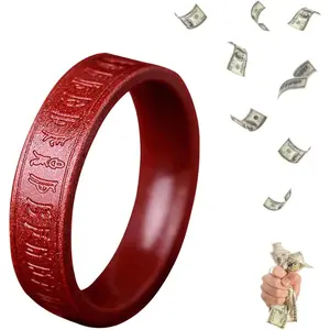 HETICA Feng Shui Cinnabar Ring, Lucky Wealth Buddhis Amulet Band Ring for Men Women, FengShui Lucky Ring Money Amulet Lucky Rings That Bring Good Luck Mother's Day Gifts