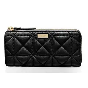 Kate Spade Whitaker Place Nisha Black Leather Zip Around Wallet