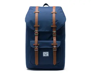 Herschel Little America Classic 25.0L Unisex Backpacks, Color: Navy/Tan Synthetic Leather