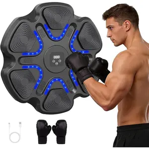 2026 Music Boxing Machine with Gloves, Wall Mounted Smart Music Boxing Trainer, Electronic Target Workout Punching Pad Equipment for Home, Indoor and Gym
