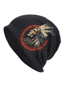 Men's Native American Indian Feather Bonnet Hat - Tribal Headdress Design, All-Season Comfort Fit, Casual & Formal Wear, Cultural Statement Piece for Themed Events & Everyday Use (Durable & Easy Care) - Ideal for Men's Fashion, Hip Hop Style