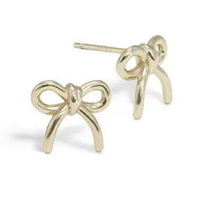 SONIA HOU Holiday Coquette Bow Stud Earrings in S925 Sterling Silver | Dainty Small Christmas Festive Bowknot | Minimalist Chic Accessory | Gift