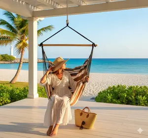 Thickened Wear-Resistant Outdoor Hammock for Adults, Extra Large Breathable Camping Swing Bed, Odor-Free Portable Hammock for Patio, Backyard & Travel