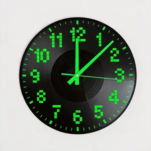 Creative Pixel Digital Luminous Vinyl Wall Clock, Modern Minimalist Fluorescent Clock, Ideal for Home Decor, Party Gifts, Graduation Season