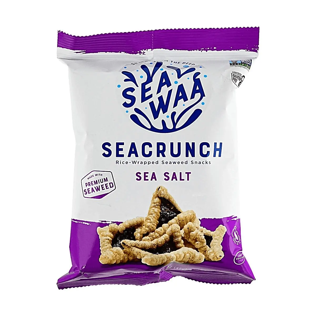 SEAWAA Korean Roasted Seaweed Crisps - Sea Salt Flavor, Gluten-Free, Vegan, 45g Snack SEAWAA Korean Roasted Seaweed Crisps - Sea Salt Flavor, Gluten-Free, Vegan, 45g Snack