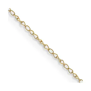 10K Solid Yellow Gold 0.42MM . Carded Curb Chain Necklace Womens Gold Chain Available in 16-24 Inch Lengths