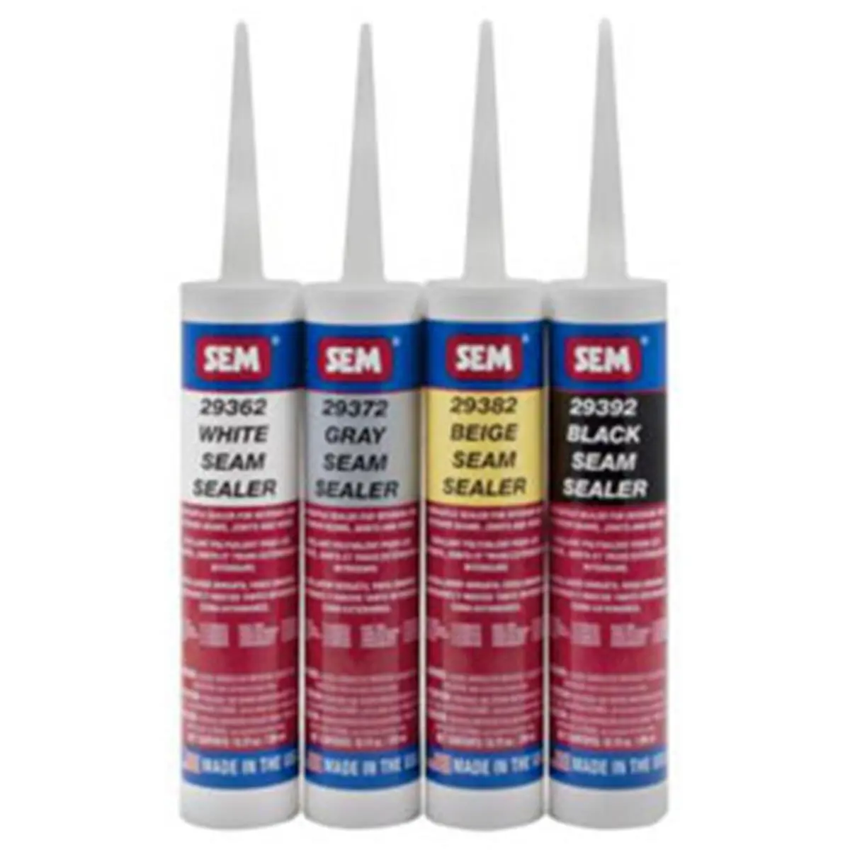 SEM Products 29392 Black Seam Sealer - 10Oz Flexible Sealant, Single Comp., Non-Sag Formula, No Isocyanates, Paintable for Automotive-Motorcycle Joints, Interior Seams Paint Care Maintenance