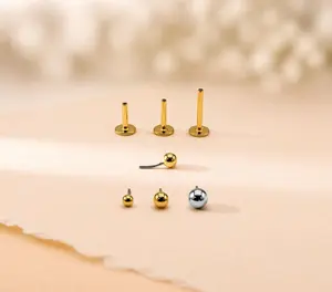 Titanium Ball Labret Stud Earrings, Threadless Push Pin Flat Back Earrings, Tiny Tragus Earring, Forward Helix Earring, Tragus Piercing Stud, Cartilage earring