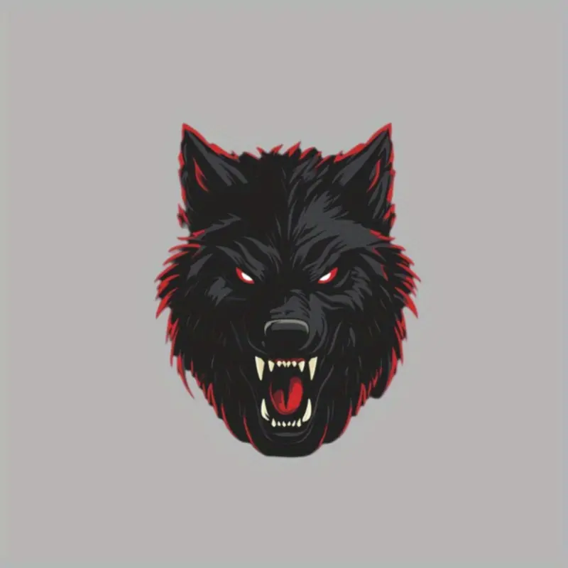 Offensive Black Wolf Head Car Stickers - High Quality Vinyl Stickers with Red Eyes and Sharp Teeth Design, UV Resistant and Durable Car Exterior Accessories, Suitable for Cars, Trucks, SUVs - Bold Statement Vehicle Decoration, Car Decal Stickers