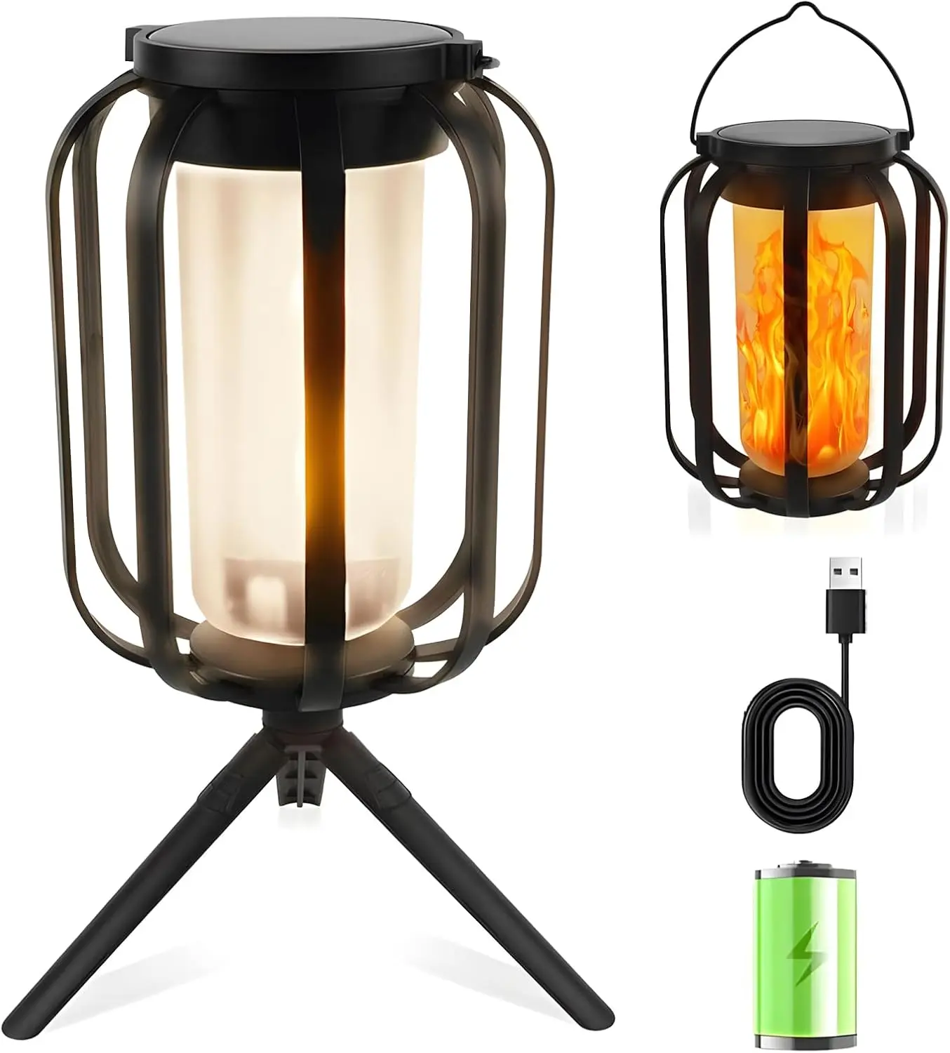 Halloween Decorative Lights Solar Lights Outdoor Light Strip Base, Upgraded Flashing Flame Outdoor Waterproof Lights, Solar Lights for Balcony Garden Room Decoration, Flame Garden Lights for Outdoor Balcony Walkway Decoration, Holiday Decorations