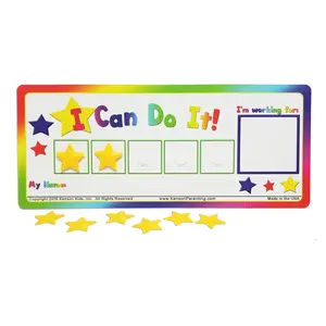 “I Can Do It!” Token Board. Colorful Magnetic Rewards Chart with Positive-Reinforcement Stars and Customizable Goal Box. Great for Ages 3-10. Measures 5-Inches by 11-Inches