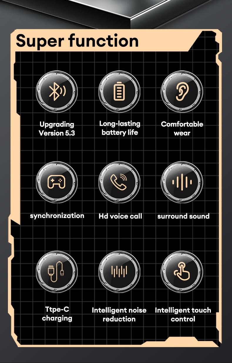 PAXA T26 Pro Wireless Earbuds,OWS Wireless Bluetooth Earbuds Luxurious Sound for Music & Phone Calls, Sport Headsets With Call Noise Canceling Mic