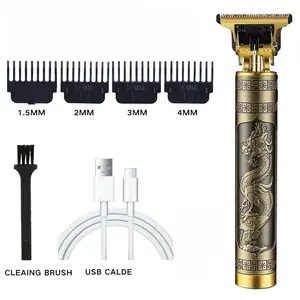 Vintage T9 Electric Cordless Hair Cutting Machine,Hair Barber Trimmer for Men, Clipper Shaver Beard,floral shaver,Hair Cutting Kit with Guide Combs