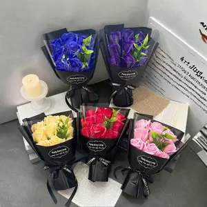 Realistic Rose Bouquet Artificial Flower Arrangement, Home Decor Accessory, Graduation Gift Box Set, Mother's Day Present, Birthday & Valentine's Day Gifts