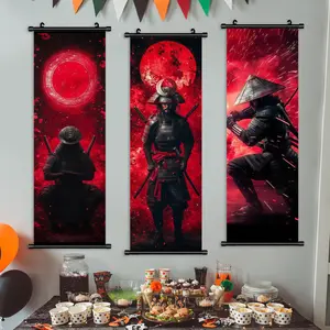 3-Piece Hanging Banner Set, Moon Knight Samurai Poster Print, Artistic Modern Living Room Decor, Waterproof Wall Art, Suitable for Hallway and Bedroom