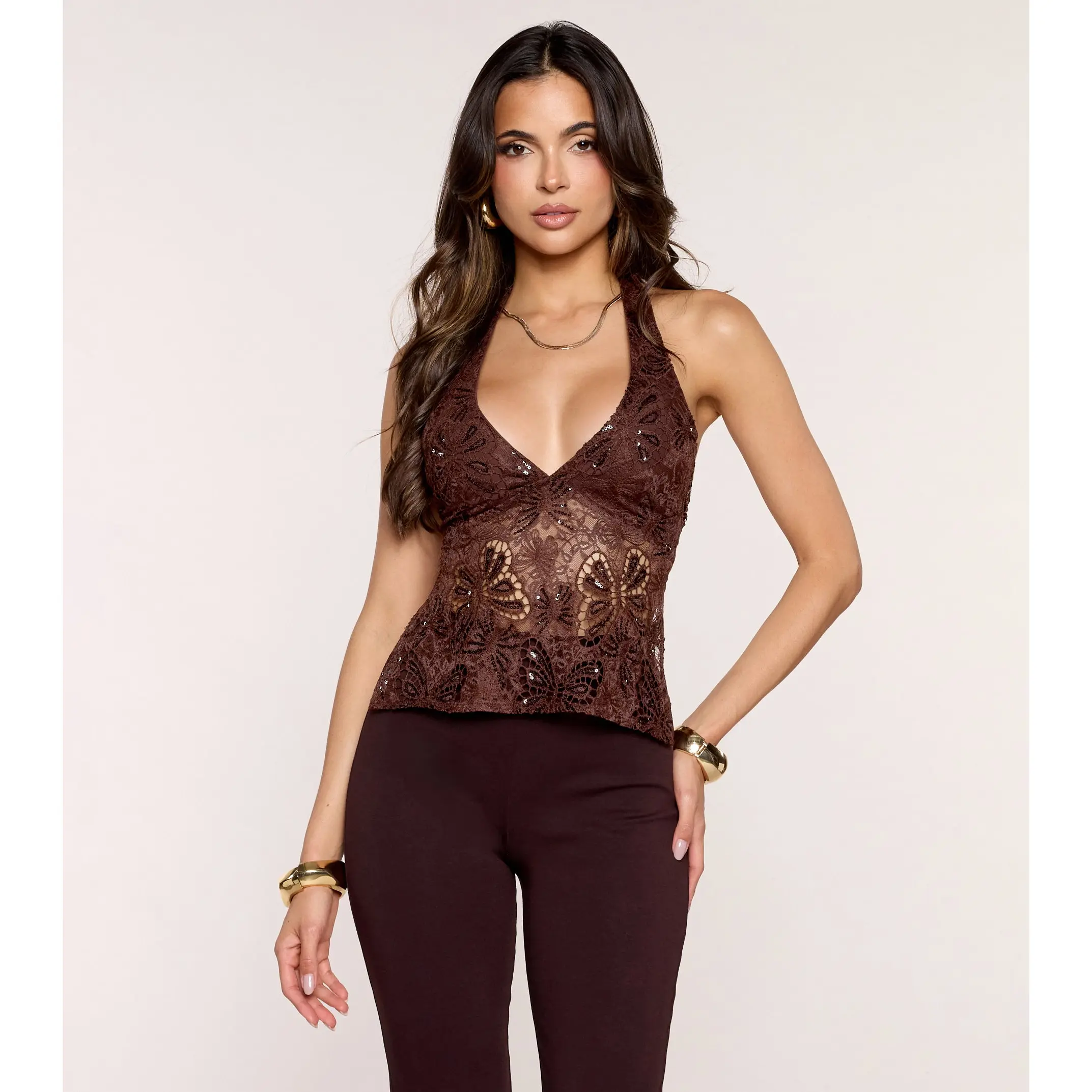Caught Daydreaming Butterfly Lace Top