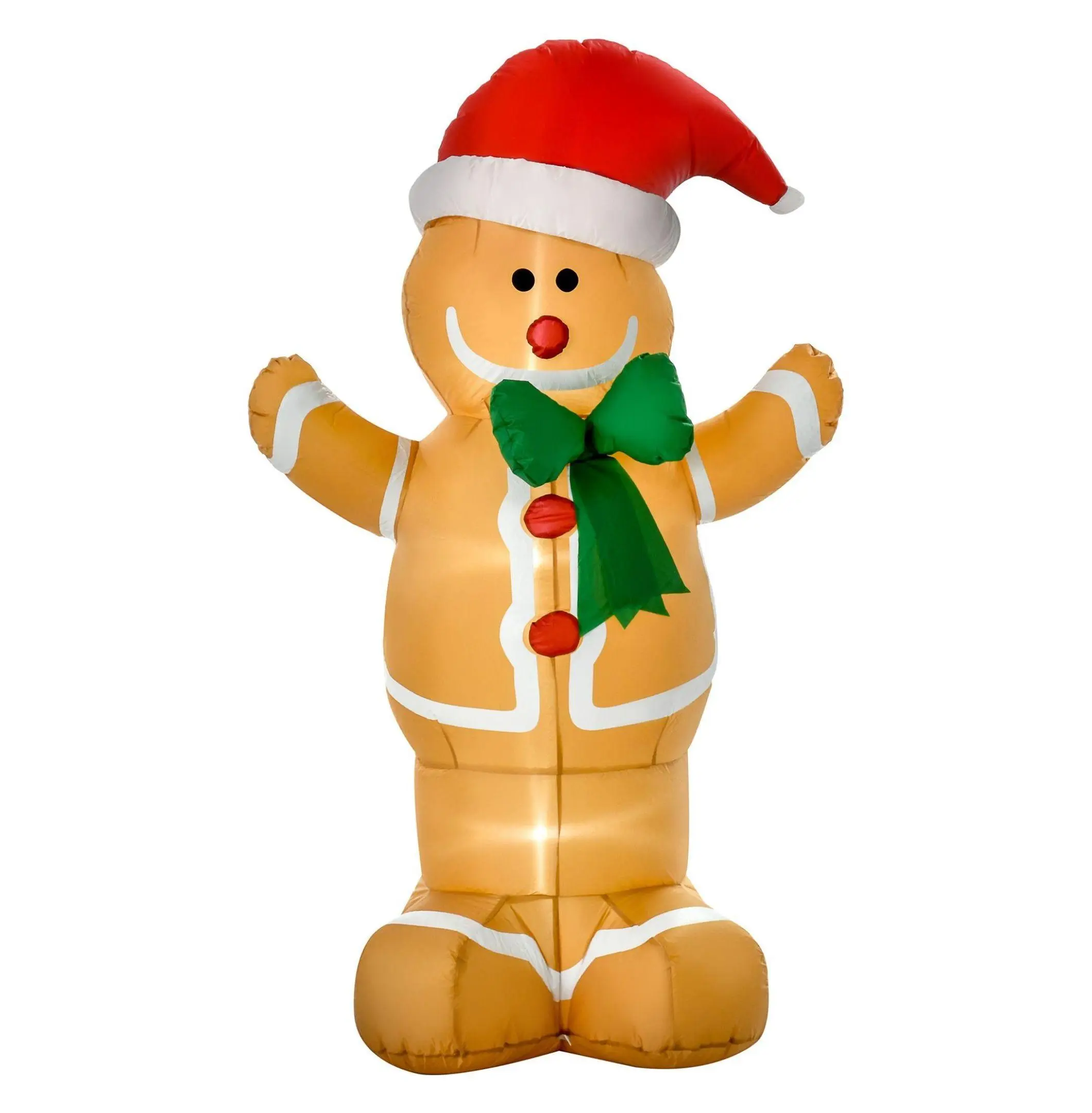 6ft Christmas Inflatable Gingerbread Man, Outdoor Yard Decoration with Lights default