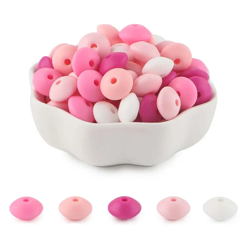 12mm Mixed Color Silicone Bean, 50pcs/set DIY Handmade Necklace Plastic Pen Bead, Keychain Bag Chain Phone Chain Bracelet Jewelry Supplies Bead