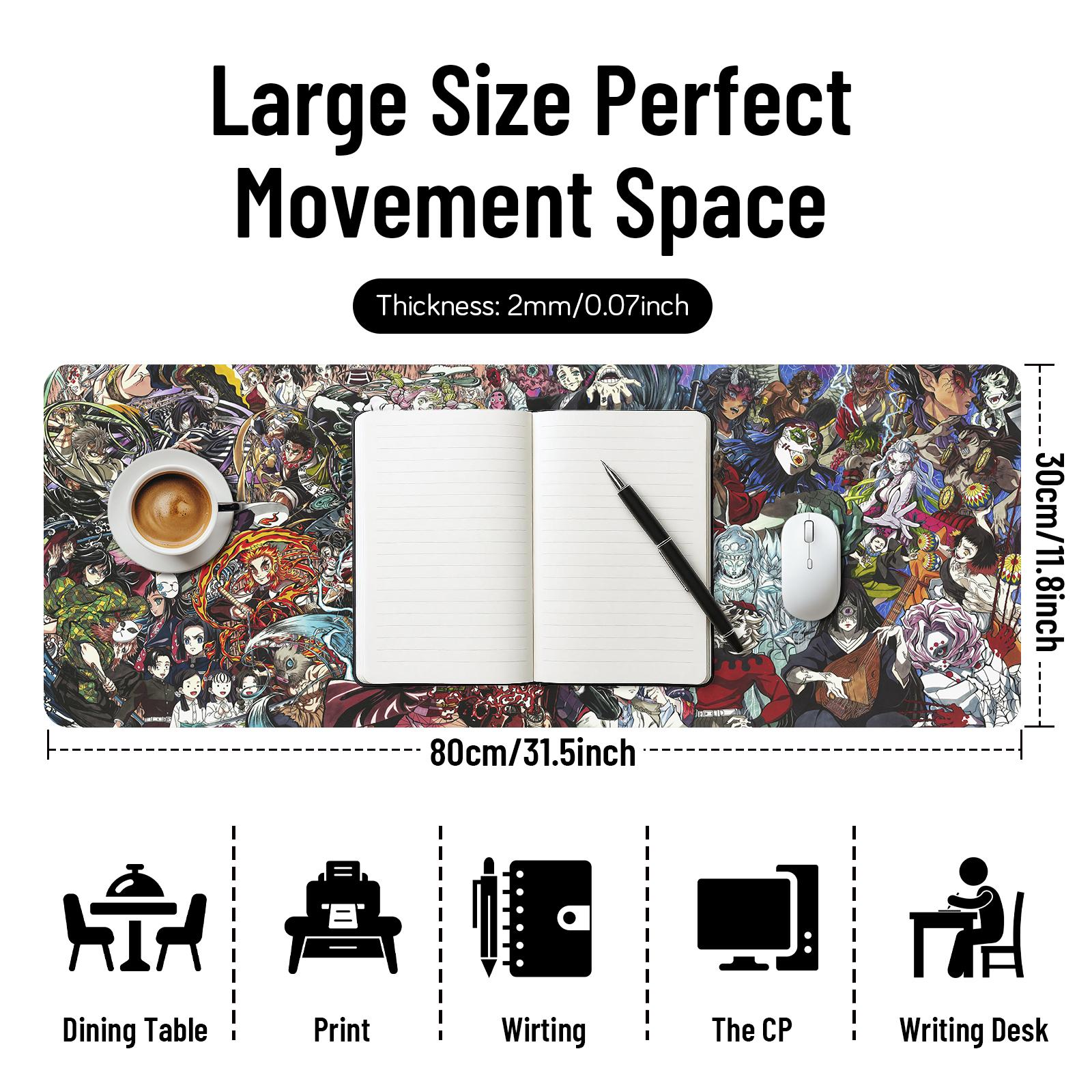 Anime Demon Slayer Mousepad Waterproof 11.8inch x 31.5inch