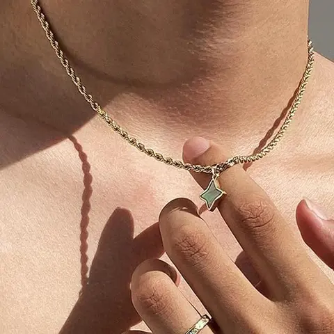 Stainless Steel Chain Necklace with Star Pendant, Fashion Jewelry for Party, Daily Clothing Decor, Trendy All-match & Exquisite Jewelry for Birthday Gift, Chain Link Necklace, Stainless Steel Necklaces