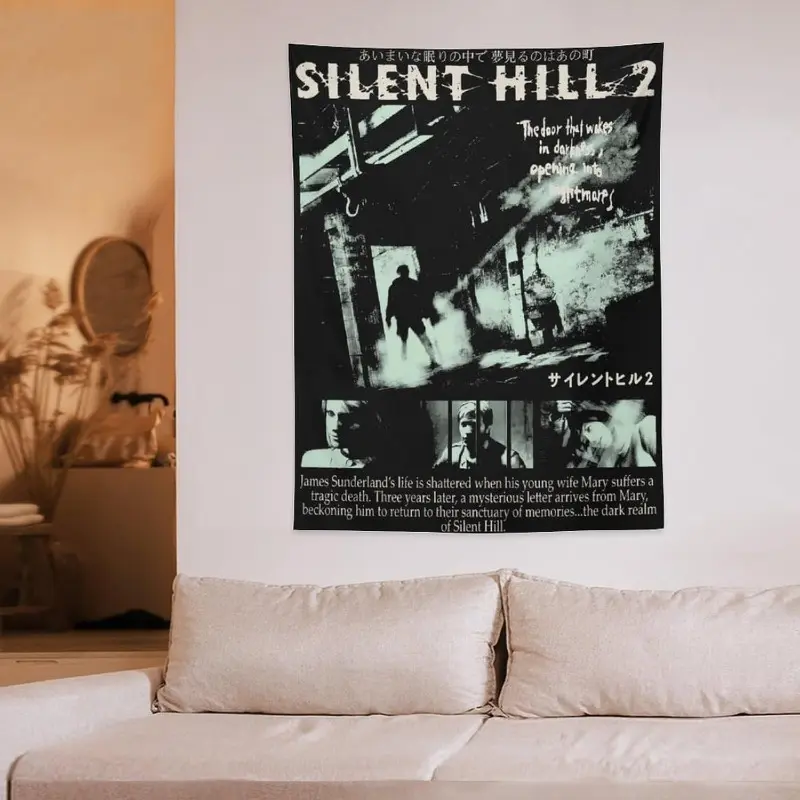 Silent Game Cotton-Linen Light Tapestry, Casual Printed Fan Zone Banner, Decorative Wall Hanging for Bedroom Home Decoration Gift
