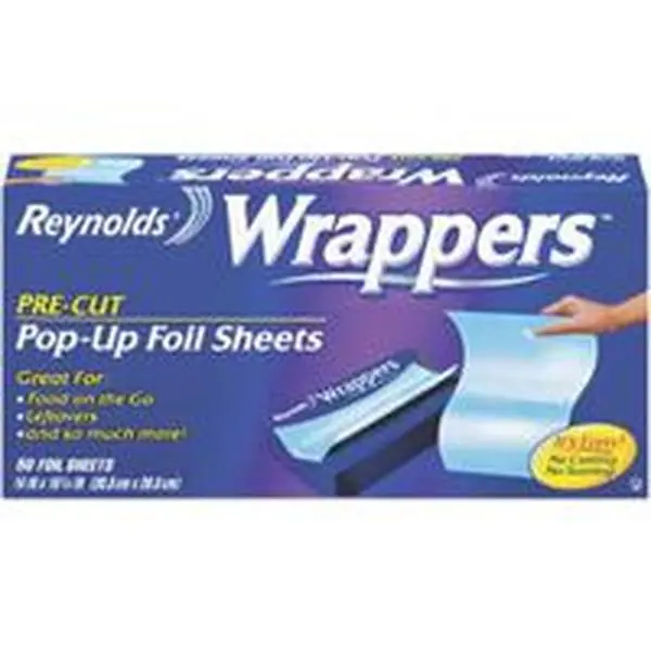 Reynolds Consumer Products Foil Wrappers - 50 Count Individual Sheets, Easy to Use for Meal Preparation, 103 Size Disposable Kitchen Cookware