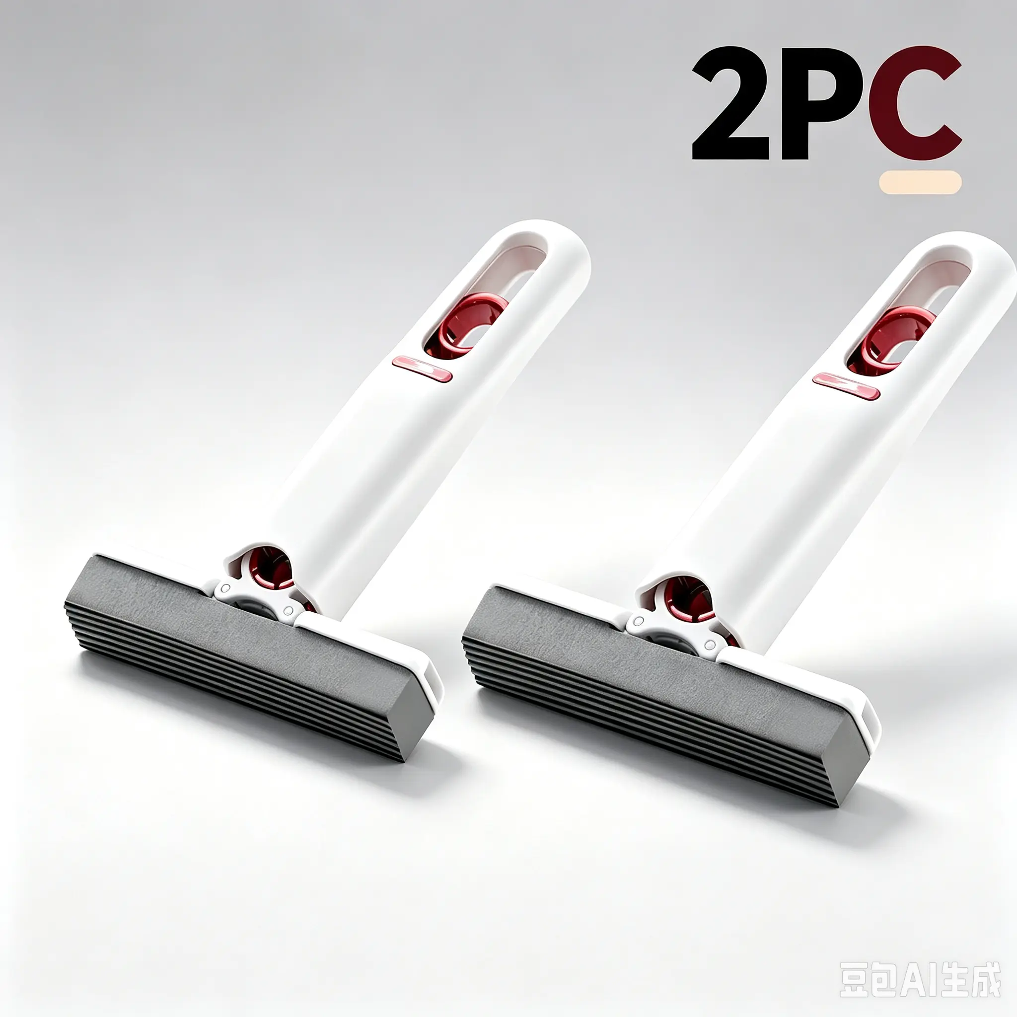 2 Pack Mini Handheld PVA Sponge Mop Self Squeezing Design Portable Small Cleaning Mop for Bathroom Kitchen Sink Counter Glass Floor Household Dust Water Stain Removal