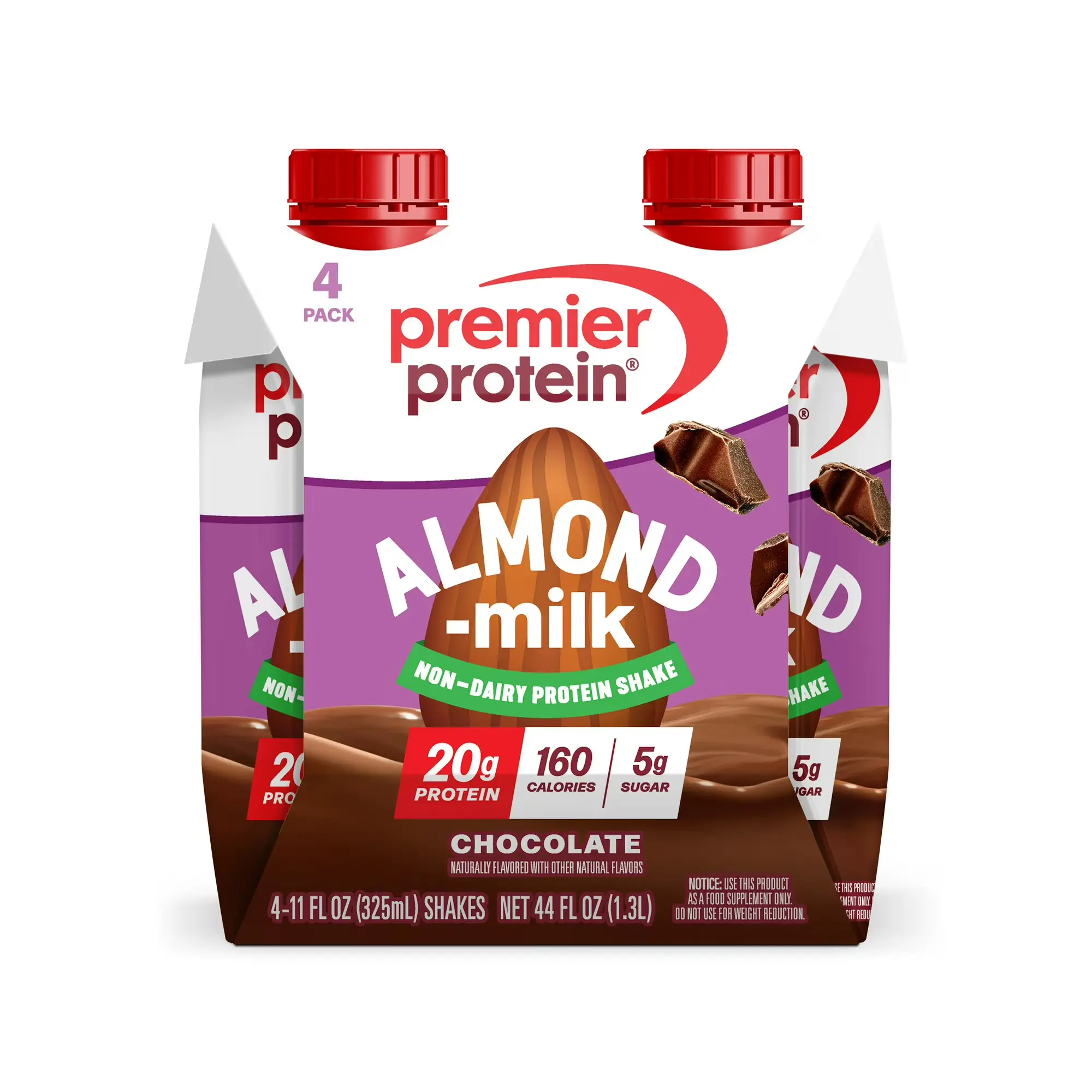 Premier Protein Chocolate Almond Milk Shake Beverage - 20g Protein, 11 Fl Oz, 4 Ct