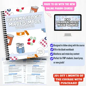 FNP Pharmacology Made Simple Workbook | Fill-in Study Guide for Nurse Practitioner Students | FNP Pharmacology Made Simple Workbook | Fill-in Study Guide for Nurse Practitioner Students