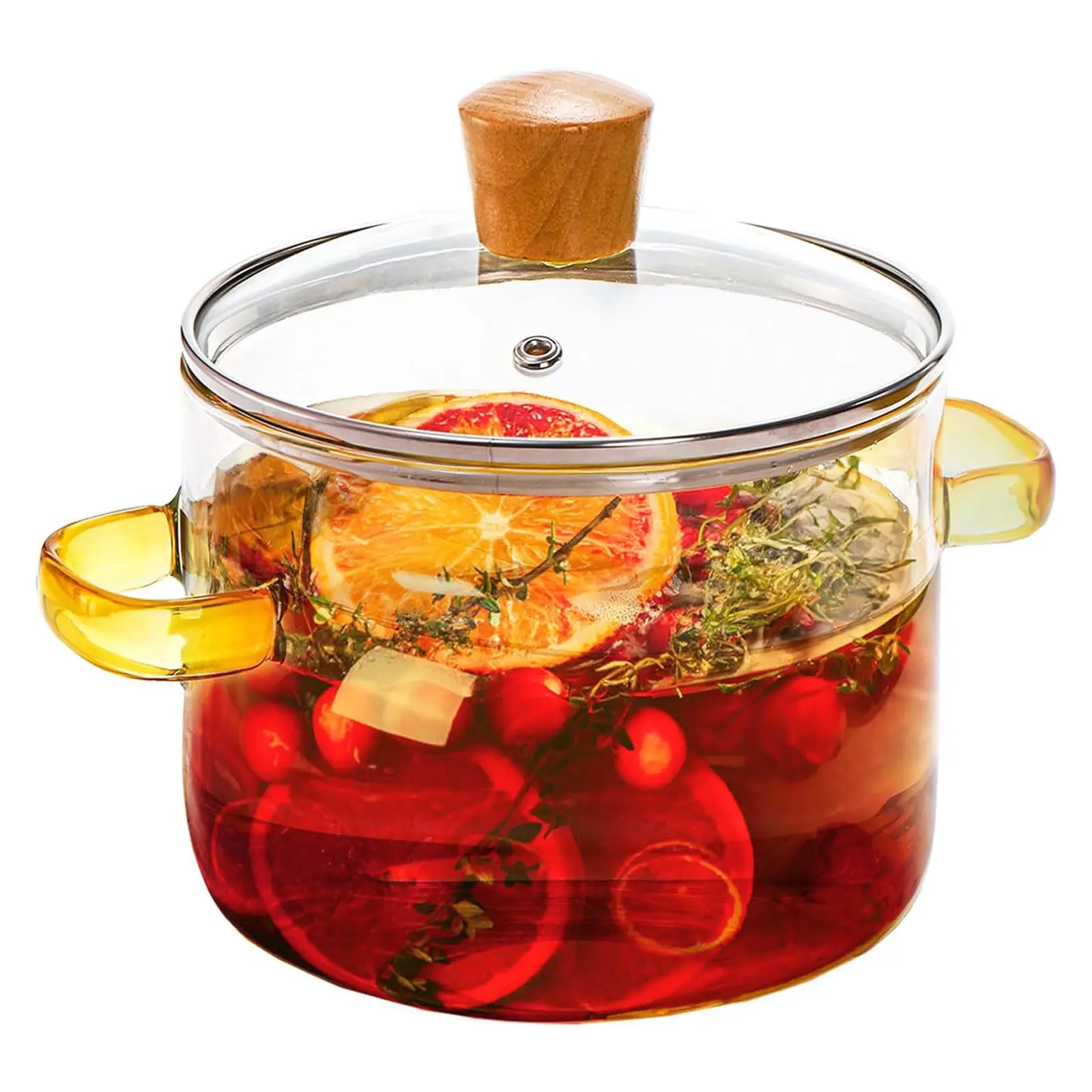 Glass Saucepan,1.5L/54OZ Double Handle Heat-resistant Glass Cooking Pot with Lid, Glass Stovetop Pot and Pan, Cookware Set Cooktop Safe for Pasta Noodle, Soup, Milk