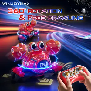 kuvatrix RC Robot Crab Toy, Rechargeable Crab Robot with LED Lights & Music, Fast Sideways Crawling & 360° Stunt Rotation, Crab Toys for Kids Ages 3+, Birthday Gift for Boys & Girls