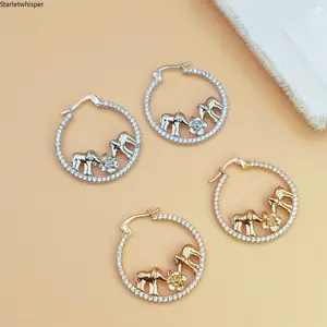 Cute Elephant & Unicorn Hoop Earrings for Women Animal Design Fashion Jewelry Minimalist Elegant Aesthetic Accessory Trendy Versatile for Daily Wear, Parties & Gift Giving