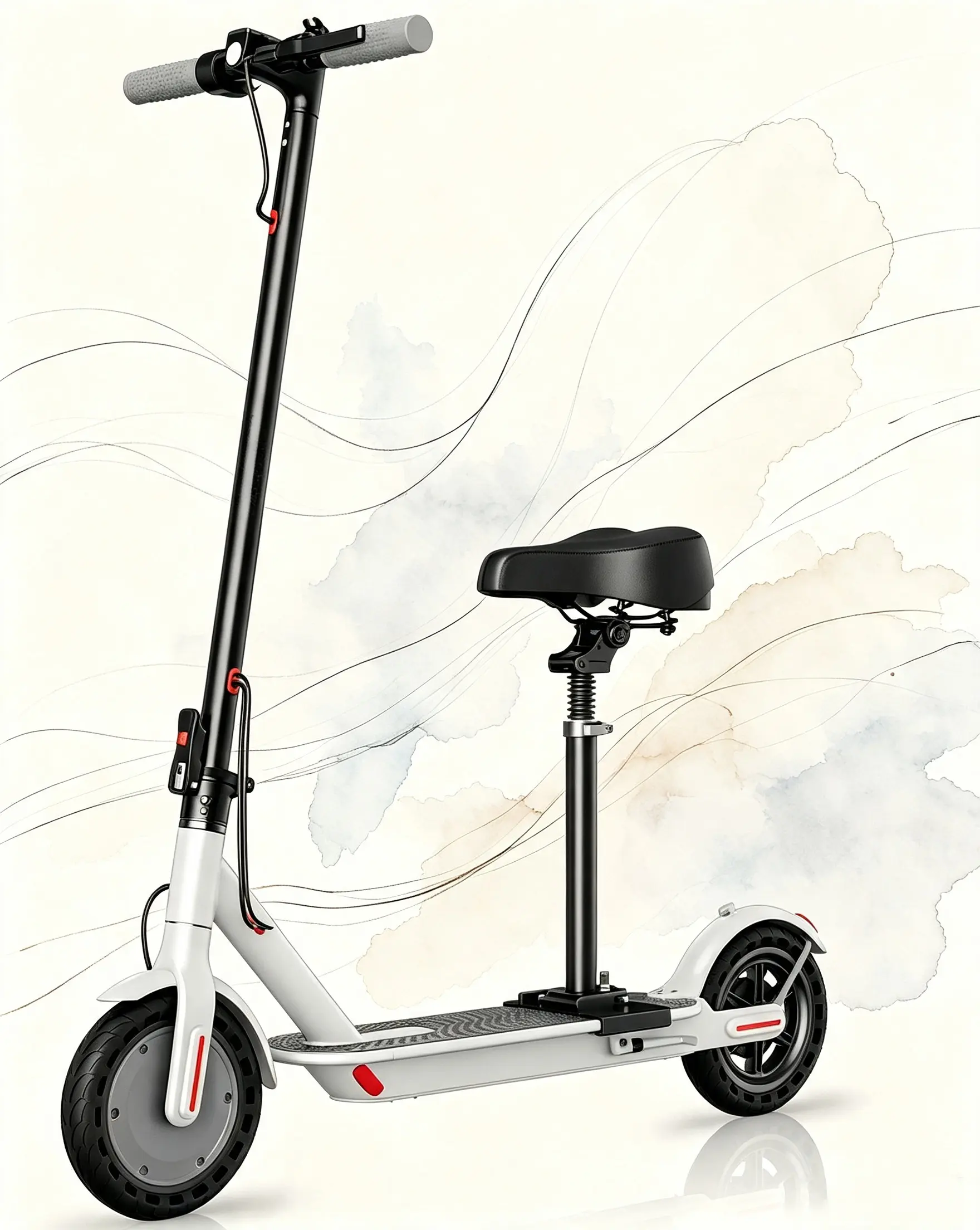Adult Electric Commuter Scooter - 8.5"/10" Solid Tires, 19/22MPH Speed, 15/22Mile Range, Folding Design, Dual Suspension, App Control, Dual Brake System, Detachable Seat foldable electric scooter