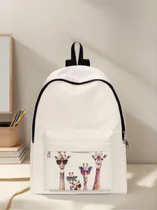 Giraffe Print Backpack for Kids, Fun Design with Spacious Storage, Ideal for School Travel and Casual Everyday Use