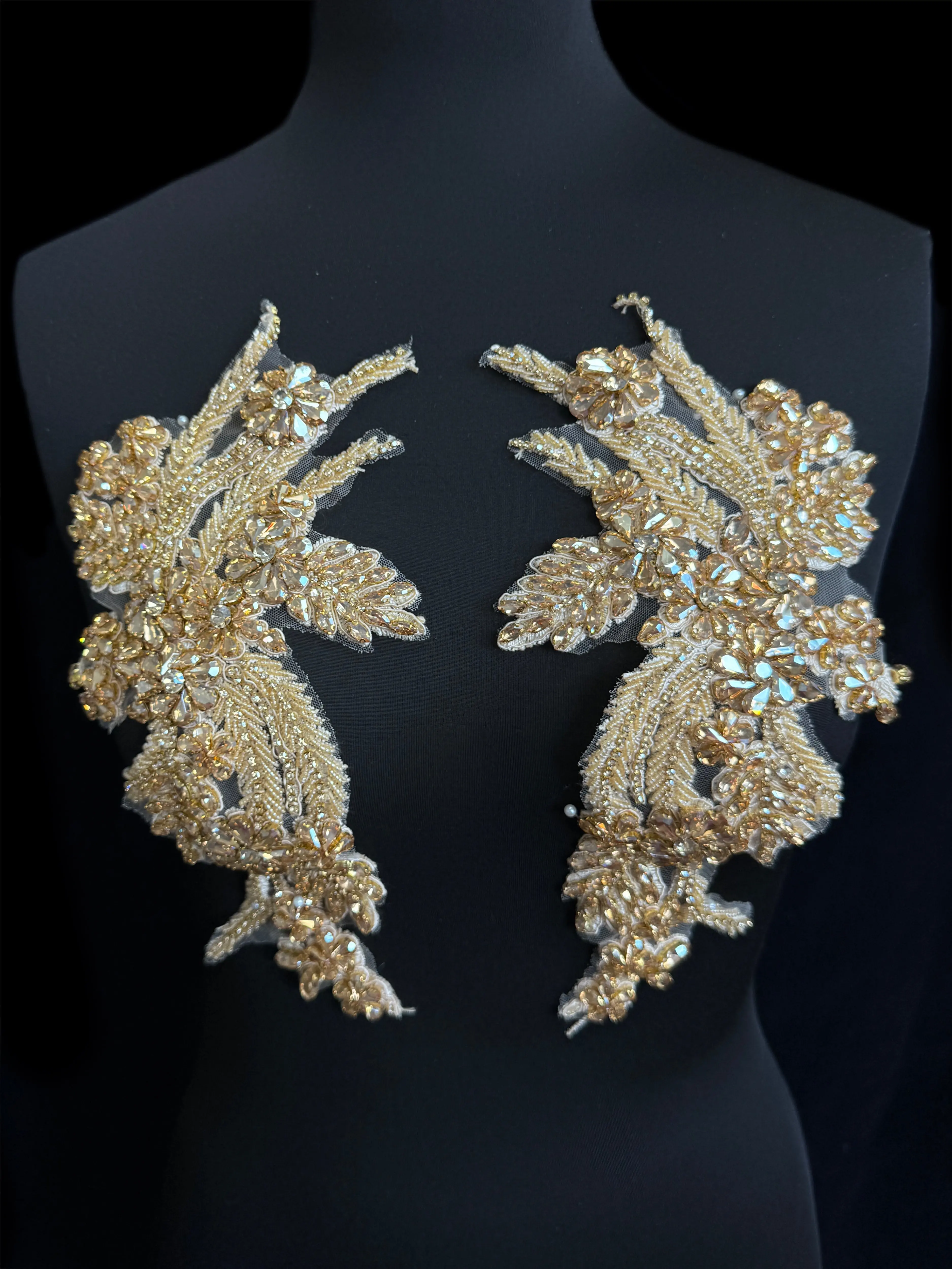 Gina Gold Champagne Rhinestones Applique Gina Gold Champagne Rhinestones Applique