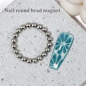 20 shiny and dazzling fashionable nail tools, magnets for cat eyes, magnets for catching iron stones, small round beads for making summer beach ripple patterns, circular magnetic beads, suitable for DIY nail salons, Nail Art Tools