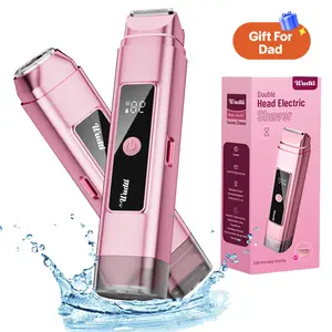 [fathersdaygift]Electric painless facial hair remover Bikini Trimmer for Women, Electric Shaver and Razor 2-in-1 electric razor  Dual Heads for Painless Trimming of Pubic Hair, Face, Underarms and Legs,Waterproof summerwins