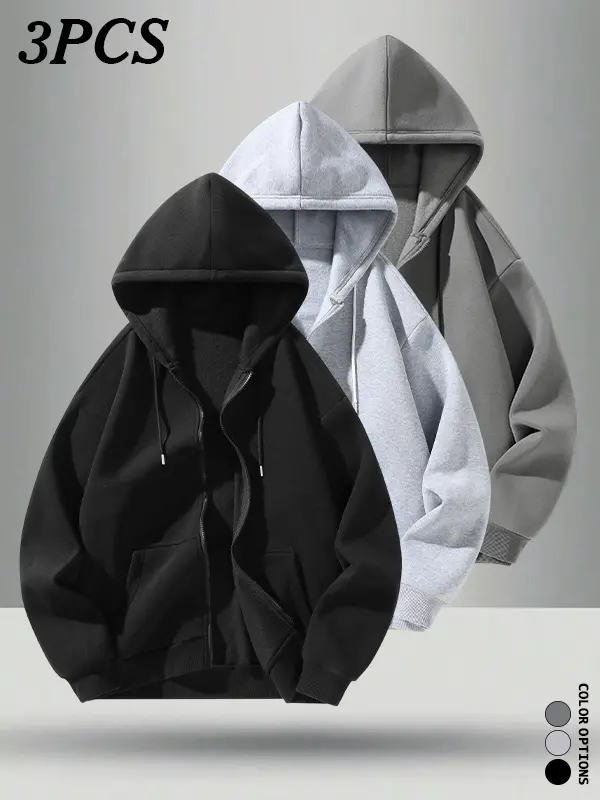 Men’s hooded sweatshirt multi-pack for autumn, loose casual style, versatile outerwear for outings and leisure