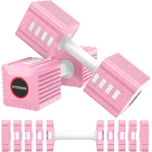 Adjustable Weight Dumbbells Set of 2, 3.4lb/5.7lb/8lb/10.3lb/12.6lb Each Hand Weight Sets for Women/Men, Adjustable Dumbbells Set for  Gym Fitness Workout Strength